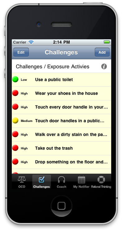 OCD Manager - iPhone app